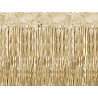 partydeco Dekorationsfolie, Lametta Vorhang 100x200cm Hellgold