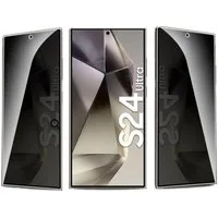 OLi Sichtschutzfolie Transparente Silikon für Samsung Galaxy S24 Ultra mit Sichtschutz, (Glass Spar- Set, 2-St., 60° Einblick Schutz, 2-St., Privacy), Kratzerfest Privat Displayschutz Panzer Glas Fingerabdruck-Entsperrung