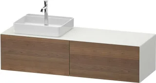 Duravit White Tulip Konsolenwaschtischunterbau wandhängend Amerikanischer Nussbaum & Weiß Matt & Sei WT4864L77360010