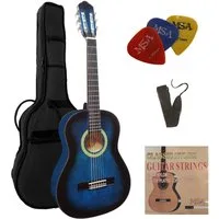 MSA Akustikgitarre J, Konzertgitarre Junior im Set mit Tasche, Band, Nylonsaiten, 3x Pleks