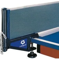 L.A. Sports Tischtennisnetz Pro 178,5 x 14,5 H mit Schraubbefestigung (Spar-Set, 2 Pfosten 2 Spannketten 1 Netz mit Seil 1 Netzlehre & Gummibeläge), wetterfest / outdoor geeignet