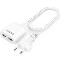 Hama USB Netzteil, 1,9 m, 2,4 A, 2x USB-A, Weiß Netzteil