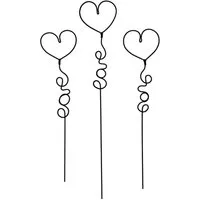 UNUS GARDEN Gartenstecker Metallkunst Stecker Herzen (3er Set schwarz) Gartenstecker,Metall Herz,Beetdeko, draußen