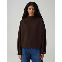 OPUS Sweatshirt GARIANE mit variablen Ärmeldesign Weite Passform, schmal zulaufend, überschnittene Schulter, Funnel Neck