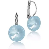 LUISIA® Paar Ohrhänger Silberne Ohrringe "Rivoli" mit 12 mm Kristallen von Swarovski® (2-tlg., inkl. Schmuckbox), Große Farbauswahl