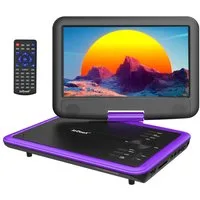 TWUFY 11,5" Tragbarer DVD-Player mit 9,5" HD-Schwenkbildschirm Portabler DVD-Player (6 Stunden Akkulaufzeit, Sync-TV/USB/TF-Karte-Unterstützung)