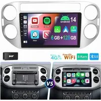 ESSGOO Für VW Tiguan 5N 2010-2016 6+128GB 8-Kern 4G LTE Autoradio (RDS, Digitalradio (DAB), FM, AM, Apple Carplay Android Auto Navi WIFI BT SWC 4G LTE)
