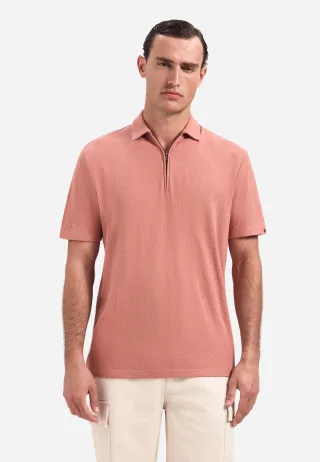 No Excess - Polo Short Sleeve Zipper coral - Gr. - XL