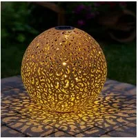 GLOBO LIGHTING Gartenleuchte, LED-Leuchtmittel fest verbaut, Warmweiß, LED Solar Außen Lampe Kugel Steck Strahler rost Garten Weg Beet