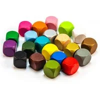 Waldfelsen Spiel – Blanko-Würfel aus Holz gestalten bemalen DIY Würfelset (16 mm), Spielmaterial, Verschiedene Farben
