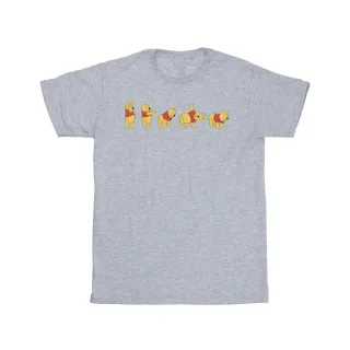 Disney - "Winnie The Pooh Stretching" T-Shirt für Herren (Grau)
