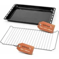 optimumX Backblech Emailliert Backblech, rechteckige Fettpfanne/Kuchenblech für Backofen, Emailliert, Extra Tiefe Emaillierte Fettpfanne, Kratzfest & Rostfrei