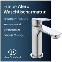 Ideal Standard Waschtischarmatur Alero FirmaFlow® Kartusche, Wassersparend, EasyFix® Schnellmontagesystem