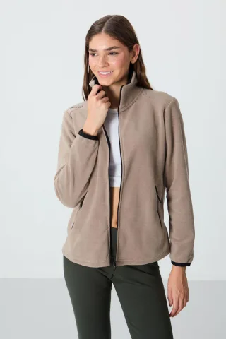 Damen Plush-Zip-Front Sweatshirt