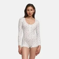 cfab (creamy fabrics) Pyjama Soft Touch Rib Jumpsuit-Ditsy Print-M (1 tlg)