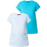 Ulla Popken T-Shirt T-Shirts 2er Pack Halbarm seitl. Raffung Schwangerschaft