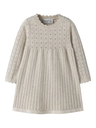 NAME IT - NBFOXENIA LS KNIT DRESS Peyote Melange - Gr. - 74