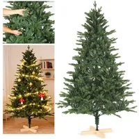 LETGOSPT Künstlicher Weihnachtsbaum Künstlicher Weihnachtsbaum für Gemütliche Deko – Dicht & Formstabil, 180 cm Baum mit 900 Zweigen – Natürlicher Look mit Holzständer, Schneller Aufbau & Wiederverwendbar für Wohnzimmer und Flur