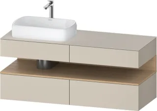 Duravit Qatego Konsolenwaschtischunterbau wandhängend Taupe Supermatt 1400x550x600 mm - QA4765030830 QA4765030830010