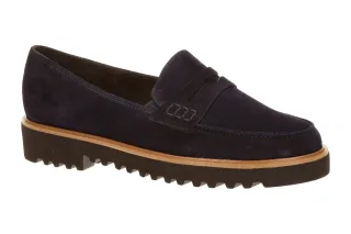 Paul Green Damen Slipper 2694-133 blau Echtleder Super Soft Plateau Blockabsatz