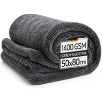 Kemes Mikrofasertücher Auto XXL Ultra saugstark mit 1400 GSM Trockentuch Mikrofasertuch (50x80 cm, 1-tlg., Extrem Saugstark 5-Fache)