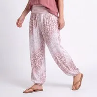 OriginalYou Haremshose Flatterhose Damen Sommerhose weite Haremshose Leo Print mit elastischem Bund, sommerliches Design, Middle Waist