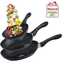 Scheffler Pfannen-Set Pfanne Ø20/24/28 cm Bratpfanne Antihaftbeschichtung Pfanne Induktion, Aluminium (Pfannenset, 3-tlg), Indukion