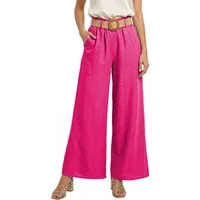 dy_mode Palazzohose Damen High Waist Palazzohose Weitbein Hose Schlupfhose Sommer Strand in Unifarbe, High Waist, mit elastischem Bund