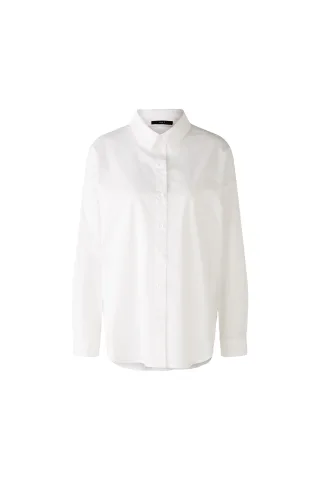 Oui - Hemdbluse elastische Baumwolle optic white - Gr. - 36