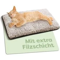 Knupis Tierdecke Selbstheizende Haustierdecke Grau 60x45cm, rutschfest & waschbar, Weich & kuschelige Wärmedecke - Geräuschdämpfung - Rutschfest