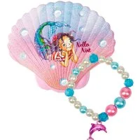 COPPENRATH DIE SPIEGELBURG Armband Zaubermuschel Nella Nixe mit Armband (Set, 2-tlg., 1), Muschel aus Kunststoff und Maisstärke. Armband aus Kunststoff.