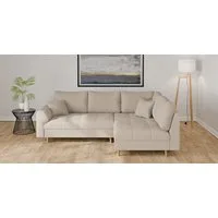 Home affaire Ecksofa CHARRE L-Form mit Ottomane, Maße B/T/H: 231/161/81 cm, feine Steppung, lose Rücken- und Zierkissen, auch in Cord und Bouclé