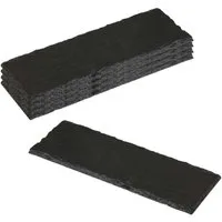 Kesper Servierbrett 5 Stück Buffetplatte aus Schiefer - 30 x 10 cm, Schiefer, (5-St), naturbelassener Rand