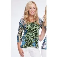 Passioni Cardigan Twinset mit Leoparden- und dekorativem Detaildruck
