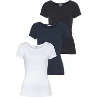 Flashlights T-Shirt (3-er Pack) Kurzarm, sehr figurbetonte Passform, aus Feinrippstoff