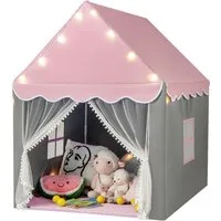 COSTWAY Spielzelt Spielhaus mit LED & Matte, 105 x 121 x 136cm, Outdoor