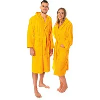 Lavea Bademantel Damen und Herren, Morgenmantel Mexico, Hotelbademantel, Lang, 100% Baumwolle, mit Kapuze, hochwertiger Bindegürtel, Weich & Saugstark - Spa Feeling für Zuhause