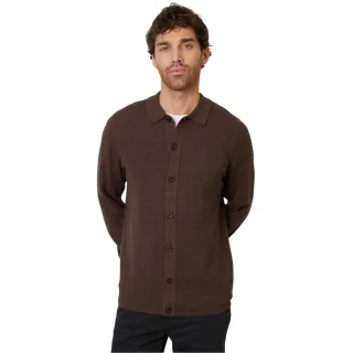Threadbare - Button-Down-Hemd für Herren, Jerseyware, Regulär (Graubraun)