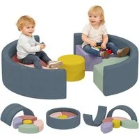 AIYAPLAY Abnehmbare Reißverschlussbezüge Spielbausteine, (Kletter- und Spielset, 7 St., Schaumstoffbausteine), Klettern Großbausteine, Mehrfarbig
