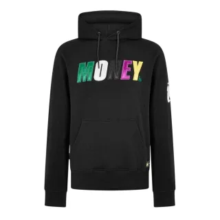Money - Kapuzenpullover für Herren, Satin, Langärmlig (Schwarz)