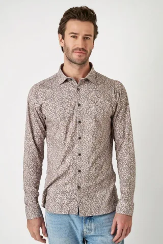 DESOTO - Casual Kent 1/1 beige paisley - Gr. - S