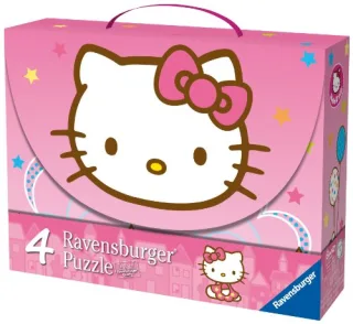 Ravensburger 07199 - Unterwegs mit Hello Kitty - 2 x 64 Teile / 2 x 81 Teile Puzzlekoffer