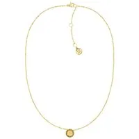 Tommy Hilfiger Kette mit Anhänger Schmuck Edelstahl Halsschmuck Ankerkette CRYSTAL, mit Glasstein