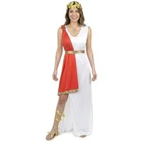 JADEO Kostüm Elegante Göttin-Damenkostüm Antike weiss-rot-gold