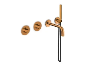 JEE-O slimline 01 Wand-Badkombination mit Thermostat, Umsteller, bronze, 800-6474 800-6474
