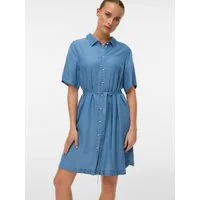 Vero Moda Hemdblusenkleid VMBREE SS SHORT TENCEL SHIRT DRESS Viskose, regular fit, Denim Look