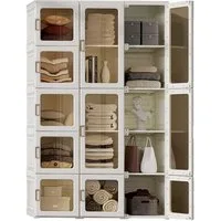 Dripex Kleiderschrank Faltbarer Schrank, Mehrzweckschrank, mit magnetische Türen Einfache Montage, faltbar