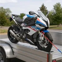 ConStands Motorradheber Easy Transport Fix - Motorrad Wippe Schwarz für Anhänger Vorderrad Tr