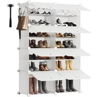 Sekey Schuhregal Schuhregal Schuhschrank Schuh-Organizer Stecksystem DIY-Regal, 1-tlg 32 Paar Schuhe Kunststoff mit Weiß 8 Tür