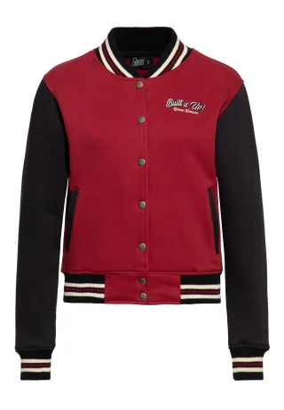 Queen Kerosin Damen College Jacke Built it up! rot
